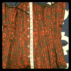 Paisley red & black corset-XL